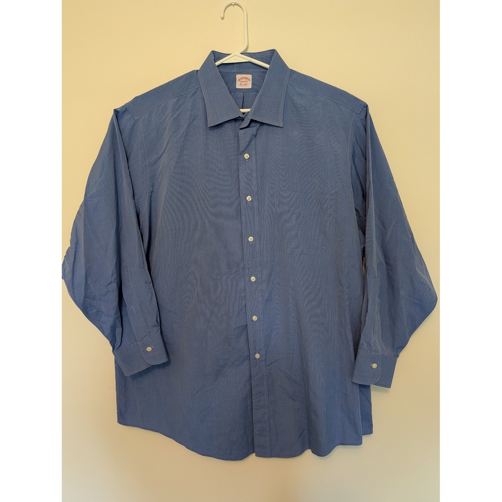 Brooks Brothers Makers Mens 2XL Blue Cotton Long Sleeve Button Up Dress Shirt